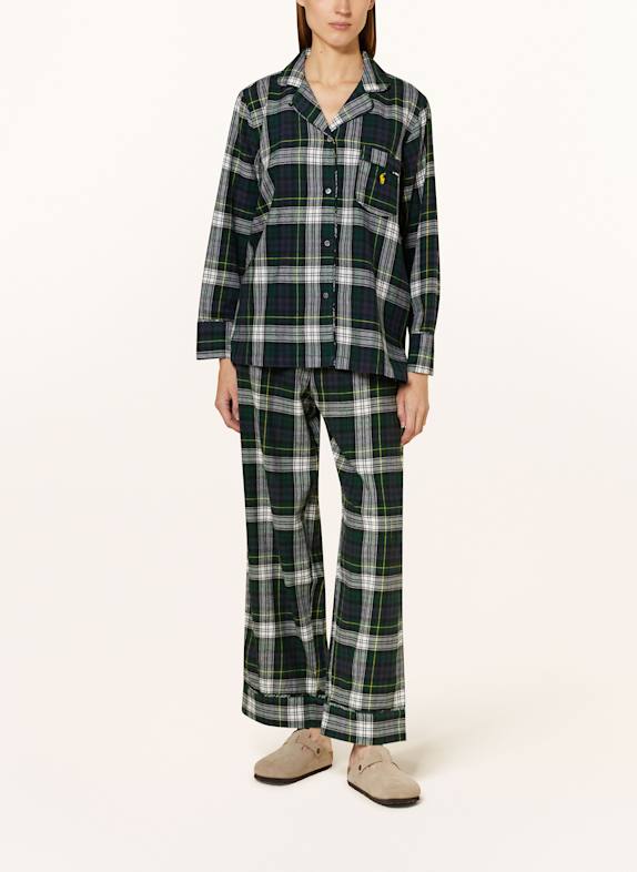 POLO RALPH LAUREN Schlafanzug aus Flanell DUNKELBLAU / GELB
