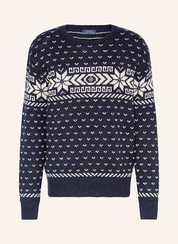 POLO RALPH LAUREN Sweter GRANATOWY/ ECRU