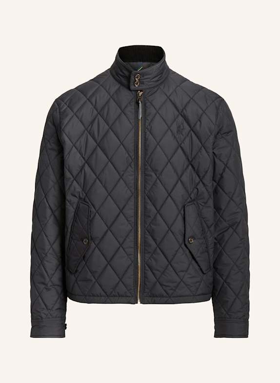 Diagonal Raised Fleece Explorer Goggle Hoodie Quilted jacket BLACK