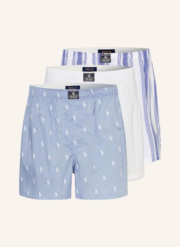 POLO RALPH LAUREN 3-pack woven boxer shorts  LIGHT BLUE/ WHITE