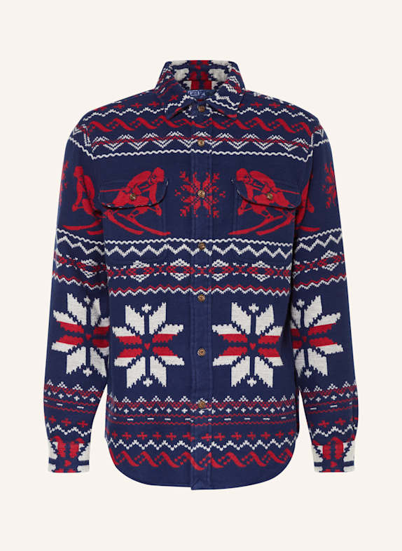POLO RALPH LAUREN Flanellhemd Comfort Fit DUNKELBLAU / ROT / WEISS