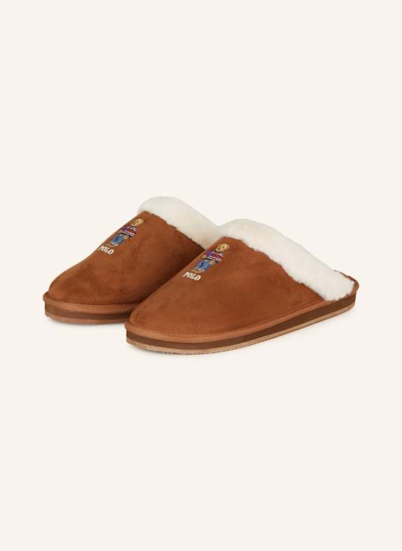 POLO RALPH LAUREN Hausschuhe KAYLEIGH COGNAC