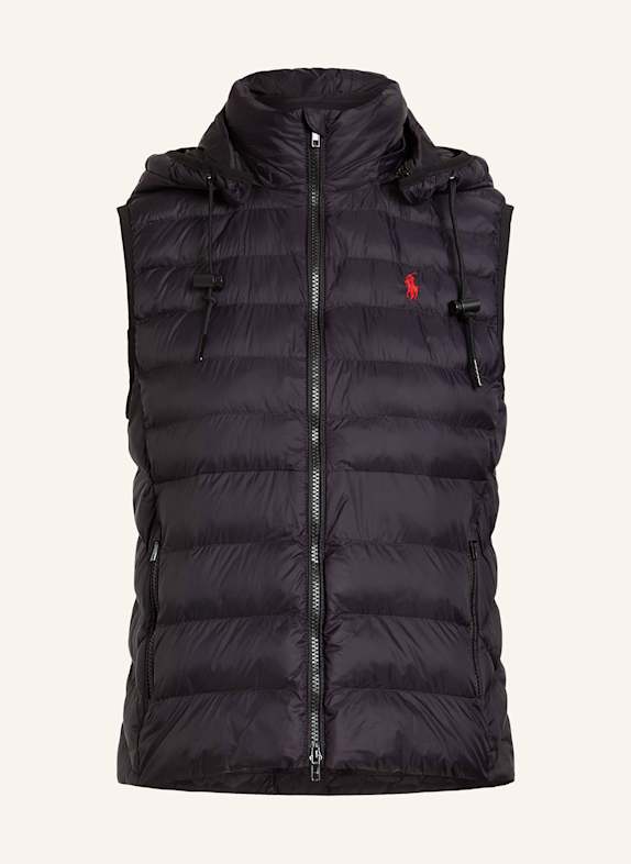 POLO RALPH LAUREN Steppweste mit abnehmbarer Kapuze SCHWARZ