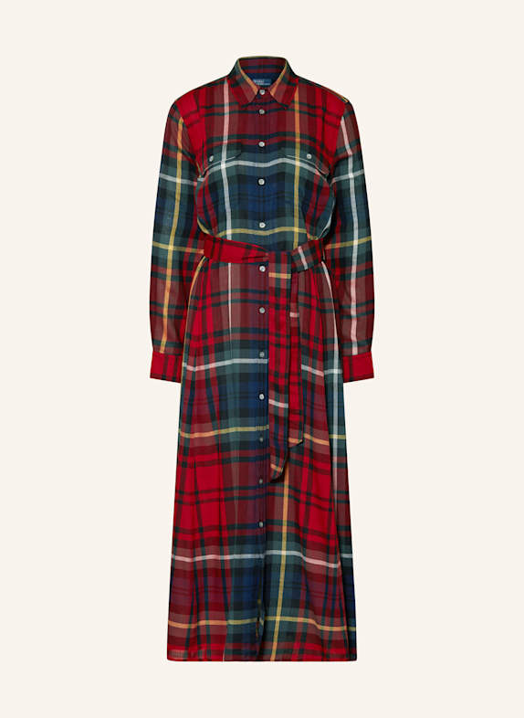 POLO RALPH LAUREN Hemdblusenkleid ROT/ DUNKELGRÜN/ DUNKELBLAU