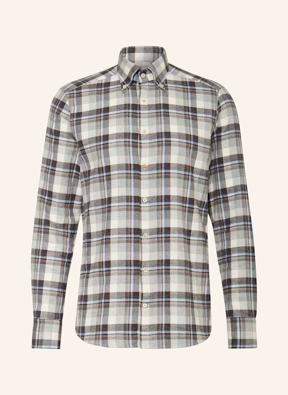 Stenströms Flanellhemd Slimline Fit GRAU/ ECRU/ BRAUN