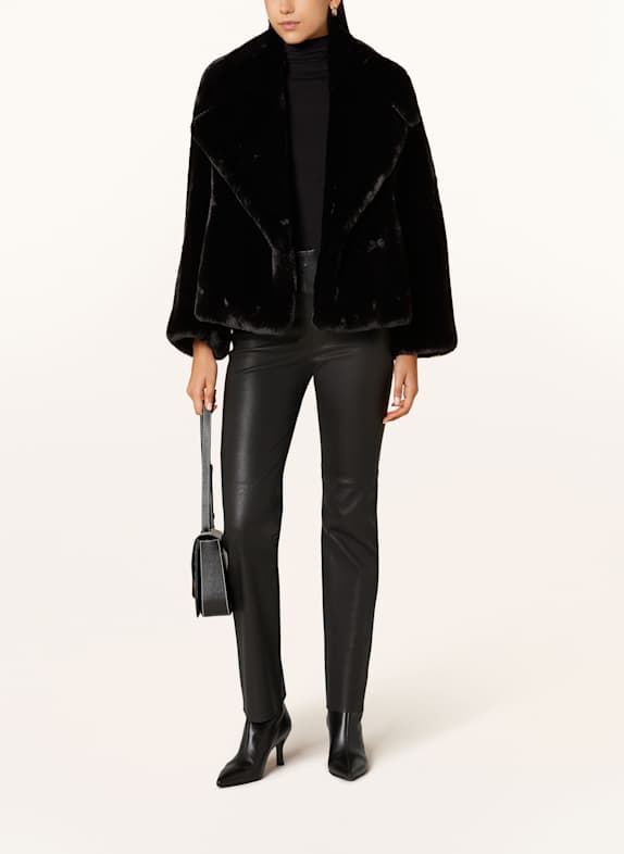 BOSS Kunstfell-Jacke CURMETA SCHWARZ