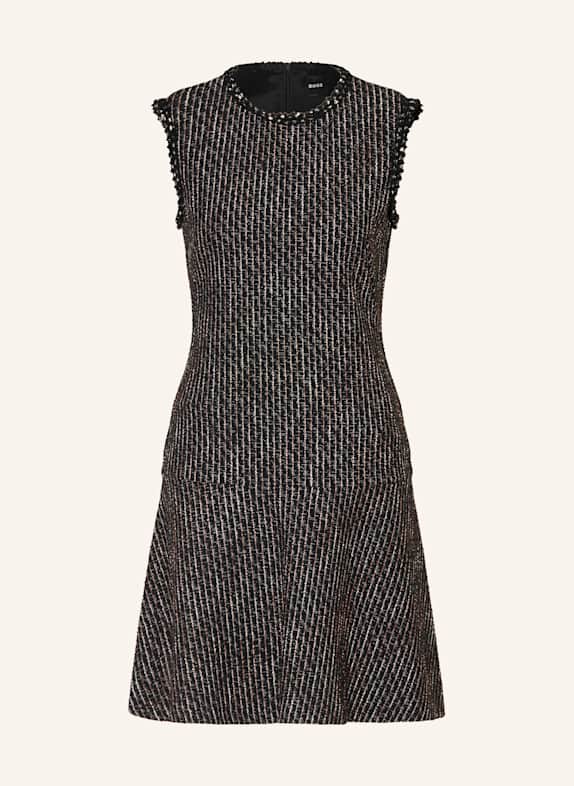 BOSS DATANA sheath dress in bouclé BLACK/ WHITE/ BROWN