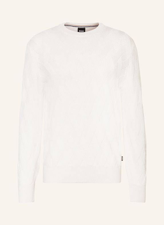 BOSS Sweter ELFREDO BIAŁY