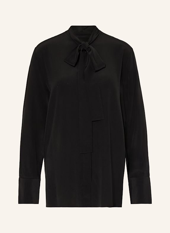 BOSS Silk blouse BRYON with bow BLACK