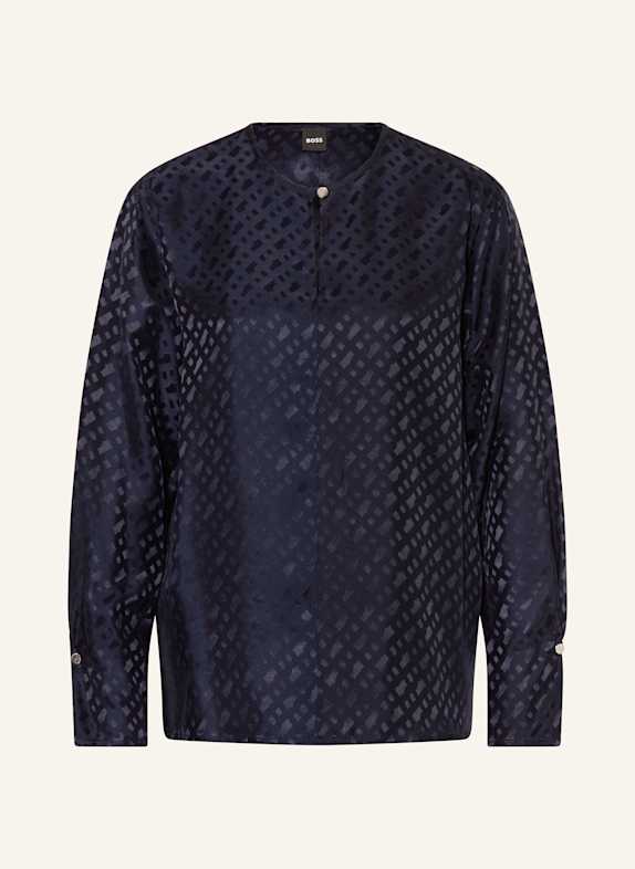 BOSS BINALEA blouse shirt with silk DARK BLUE