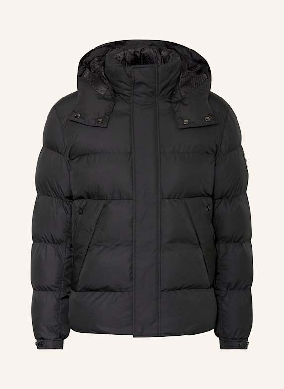 BOSS Quilted jacket CORBINIAN with removable hood BLACK