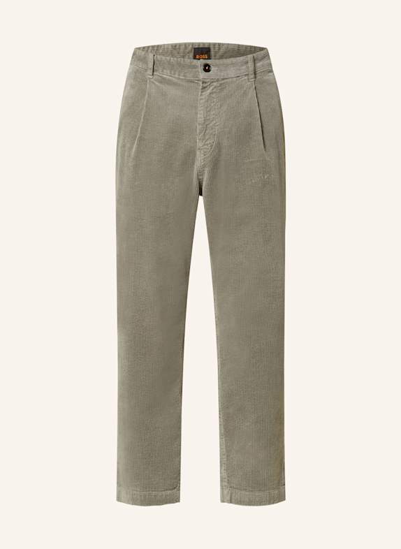 BOSS Cordchino SHYNE Slim Fit mit verkürzter Beinlänge GRAU/ GRÜN