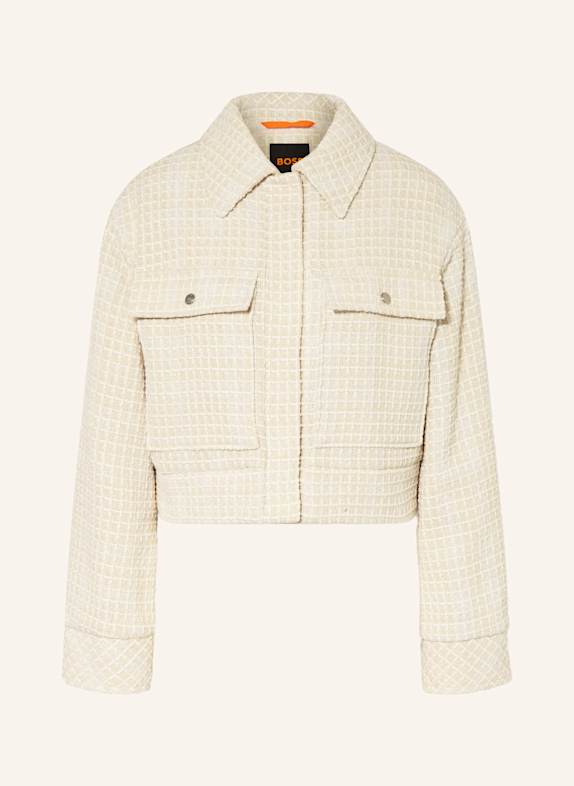 BOSS Kastenjacke JATWEDI aus Bouclé ECRU