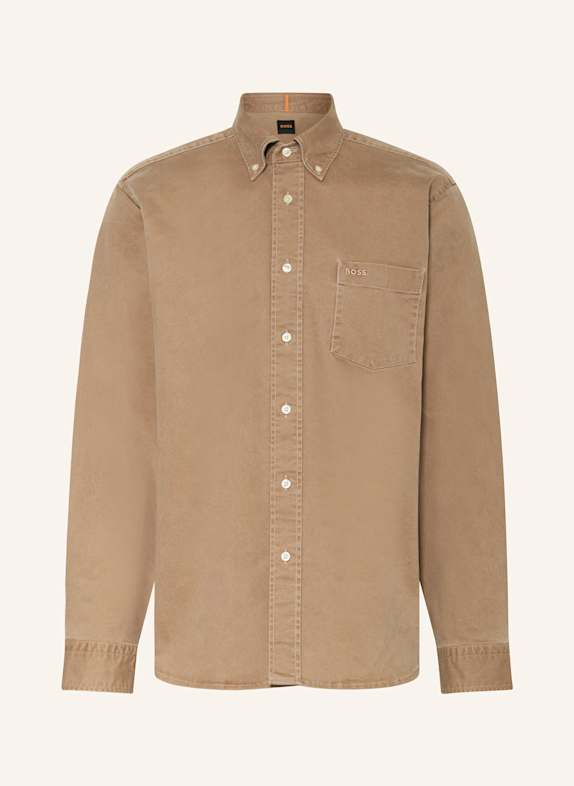 BOSS Shirt LAMBEY Relaxed Fit COGNAC