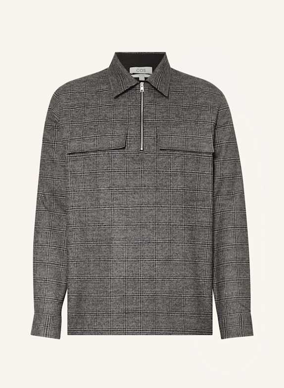 COS Jerseyhemd Relaxed Fit SCHWARZ/ GRAU