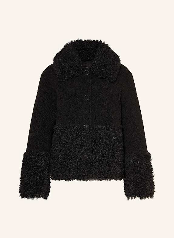 maje Teddyfell-Jacke SCHWARZ