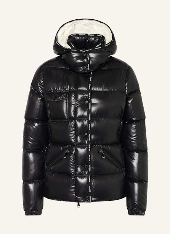MONCLER Kurtka puchowa FLUMET z odpinanym kapturem ECRU/ CZARNY
