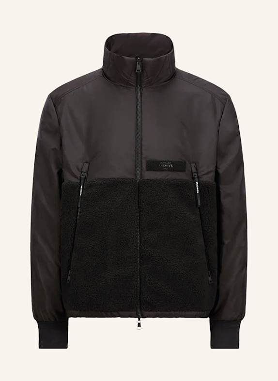MONCLER Daunenjacke VALLORCH zum Wenden mit Teddyfell SCHWARZ