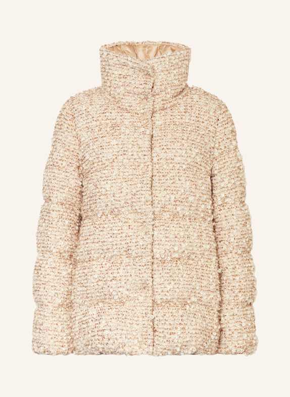 MONCLER Kurtka puchowa YSER KREMOWY/ ECRU/ ZŁOTY
