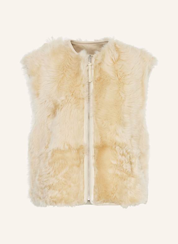 CLOSED Kamizelka skórzana dwustronna JASNOBRĄZOWY