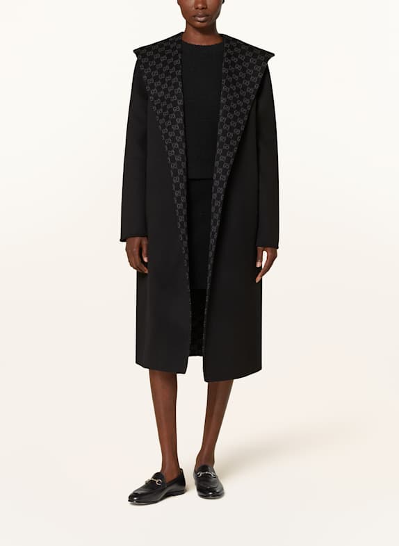 GUCCI Wollmantel zum Wenden SCHWARZ