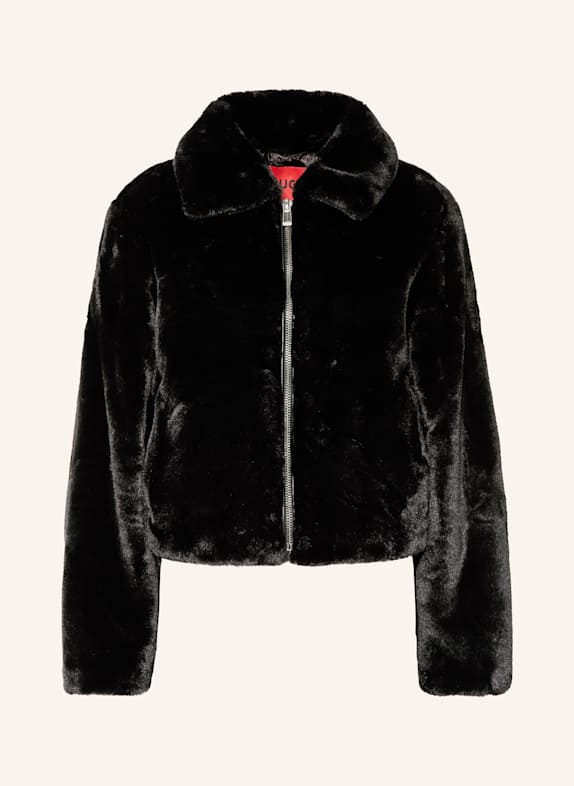 HUGO FLORIANE faux fur jacket BLACK