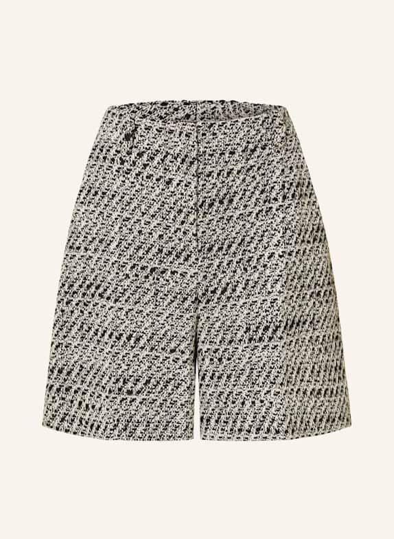 HUGO Bouclé-Shorts HATISI mit Glitzergarn SCHWARZ/ WEISS
