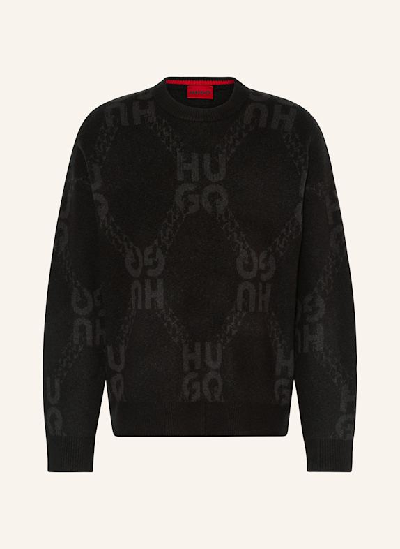 HUGO Pullover SHAIN SCHWARZ/ DUNKELGRAU