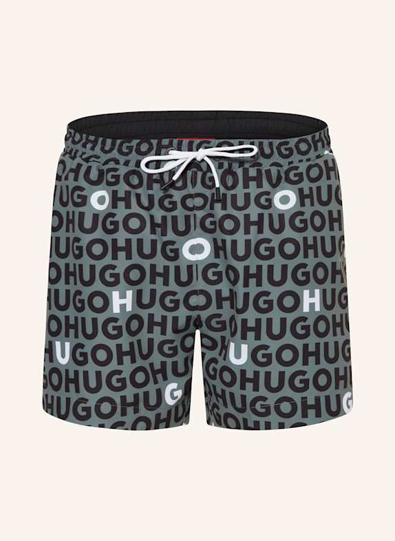 HUGO Badeshorts TORTUGA KHAKI/ SCHWARZ/ WEISS