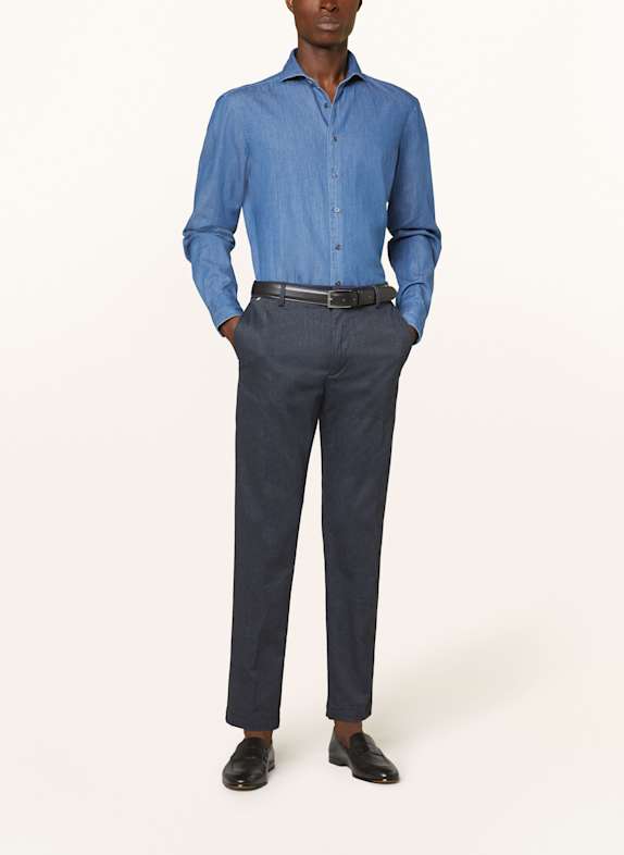 STROKESMAN'S Skjorte med regular fit i jeanslook BLÅ