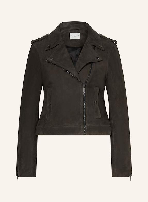 CLAUDIE PIERLOT Lederjacke DUNKELBRAUN