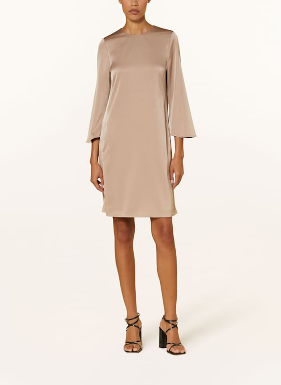 LUISA CERANO Satinkleid mit 3/4-Arm BEIGE