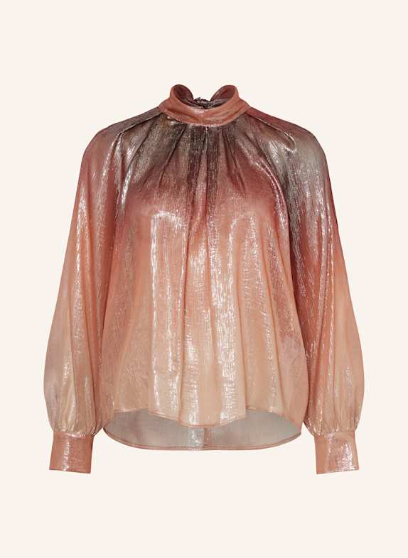 LUISA CERANO Silk blouse with glitter thread SALMON