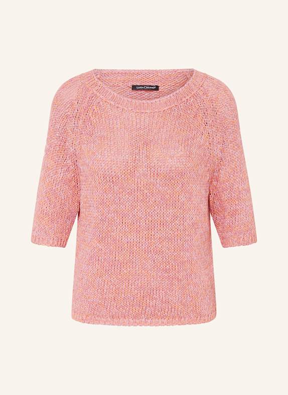 LUISA CERANO Strickshirt mit Leinen ROSA/ NEONORANGE