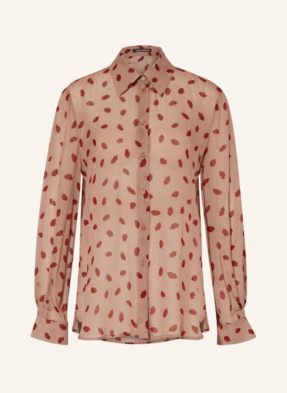 LUISA CERANO Shirt blouse BEIGE/ DARK RED