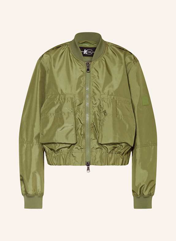 LUISA CERANO Cropped bomber jacket GREEN