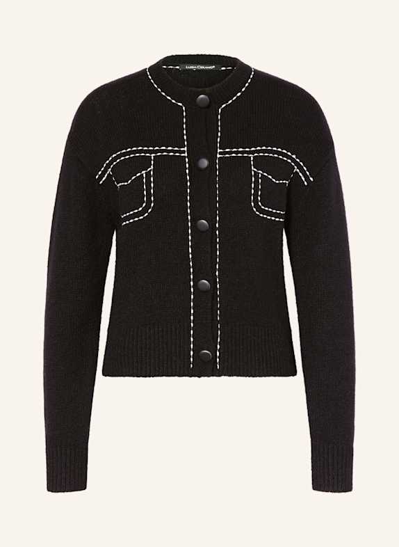 LUISA CERANO Strickjacke mit Alpaka SCHWARZ