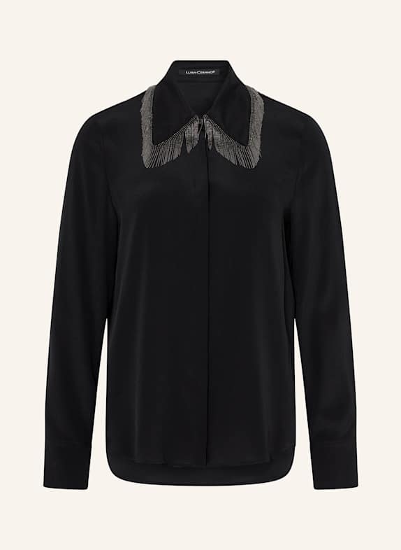 LUISA CERANO Shirt blouse with silk BLACK