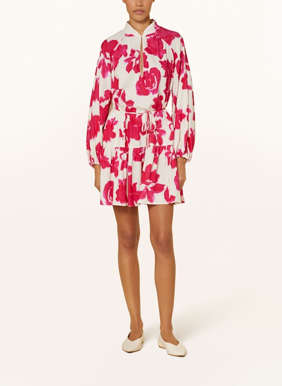 LUISA CERANO Dress with linen PINK/ WHITE