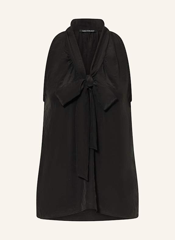LUISA CERANO Blouse top with bow BLACK