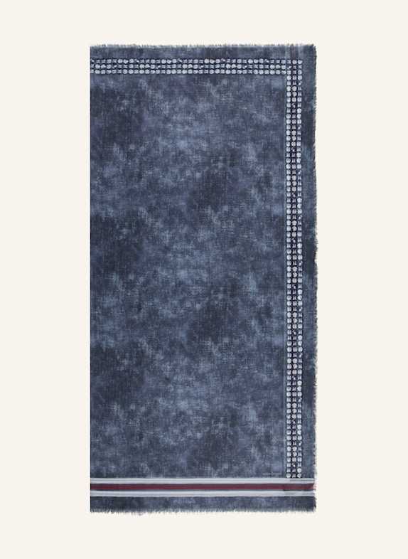 LUISA CERANO Tuch BLAUGRAU/ HELLBLAU/ DUNKELROT