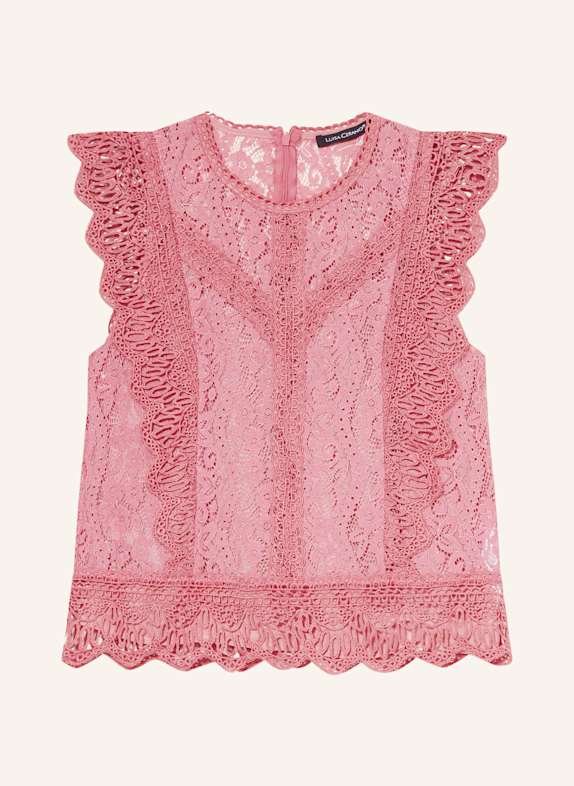 LUISA CERANO Blouse top with broderie anglaise PINK