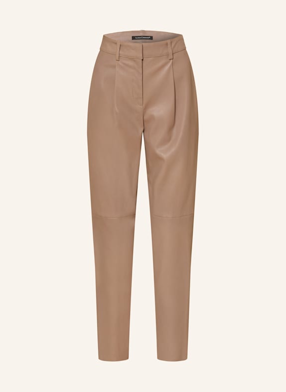 LUISA CERANO 7/8-Hose aus Leder HELLBRAUN