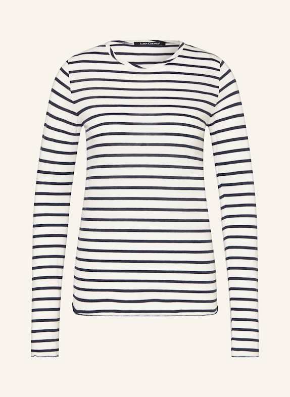 LUISA CERANO Long sleeve shirt WHITE/ DARK BLUE