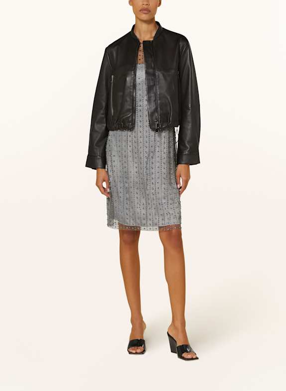 LUISA CERANO Lederjacke SCHWARZ