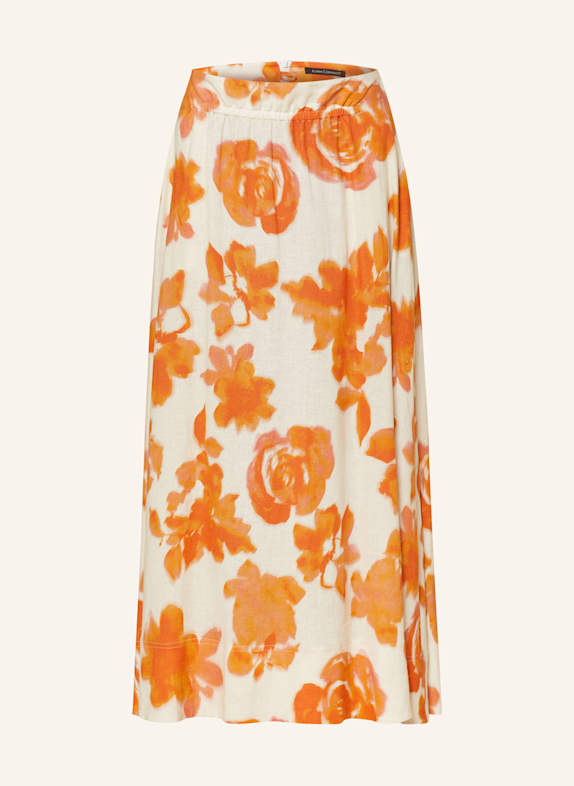 LUISA CERANO Skirt with linen WHITE/ ORANGE