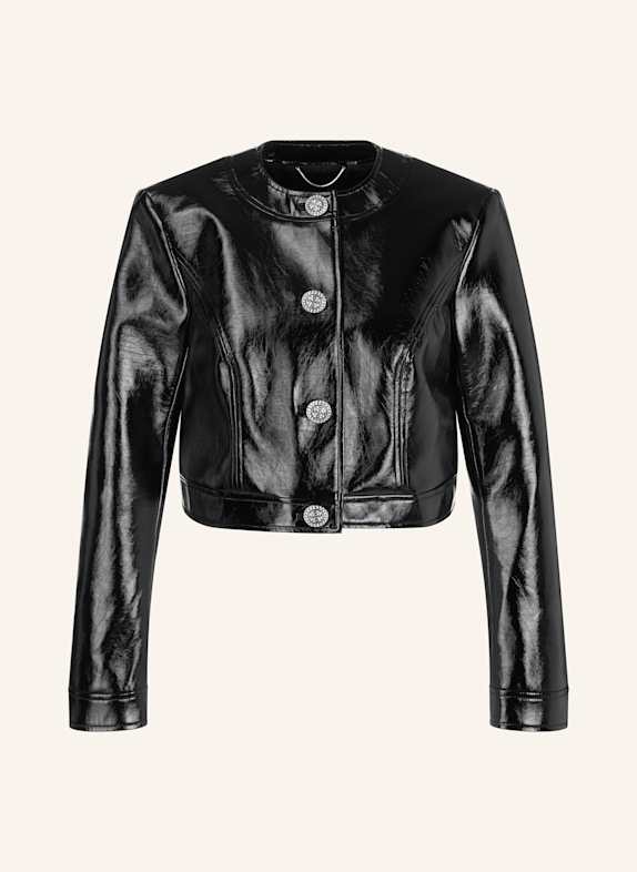 MARC CAIN Cropped-Jacke in Lederoptik 900 BLACK