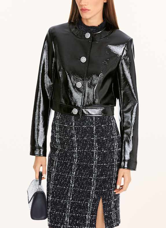 MARC CAIN Cropped-Jacke in Lederoptik 900 BLACK