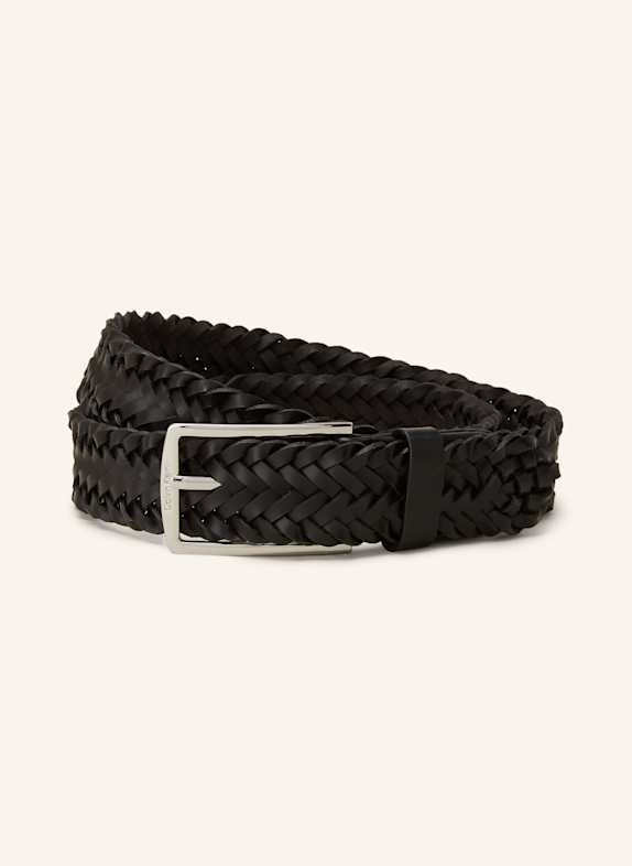 Calvin Klein Flechtgürtel aus Leder SCHWARZ