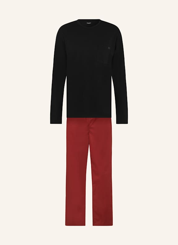 Calvin Klein Schlafanzug SCHWARZ/ DUNKELROT